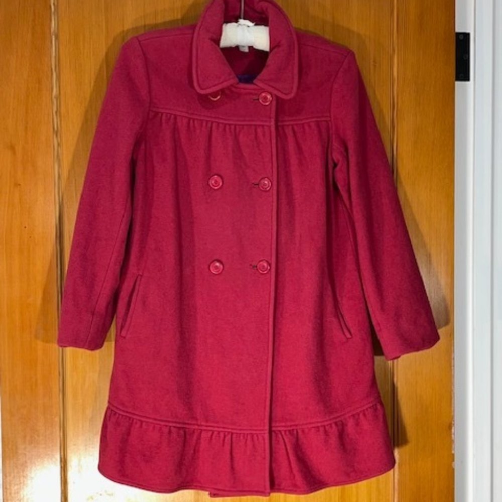 Garnet Hill Girls Pink Wool Coat